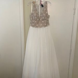 White Floor Length Prom Dress